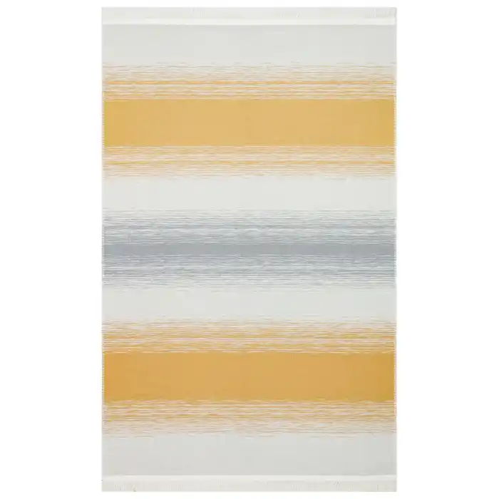 Arya Craft ARC 03 Grey Yellow Hav Toz Vermez Yıkanabilir Modern Desenli Dokuma Kilim