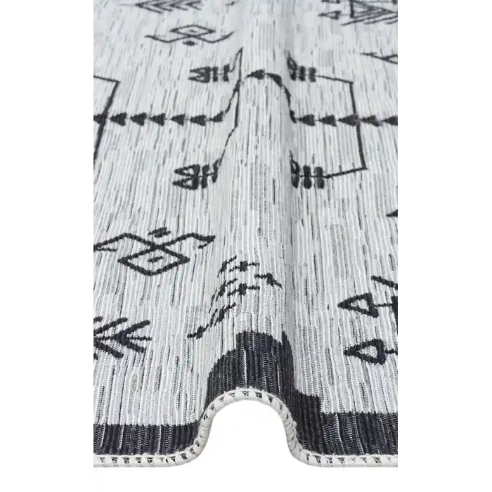 Arya Ar 23 Grey %100 Geri Dönüşümlü Pamuktan Çift Taraflı Yıkanabilir Modern Dekoratif Kilim