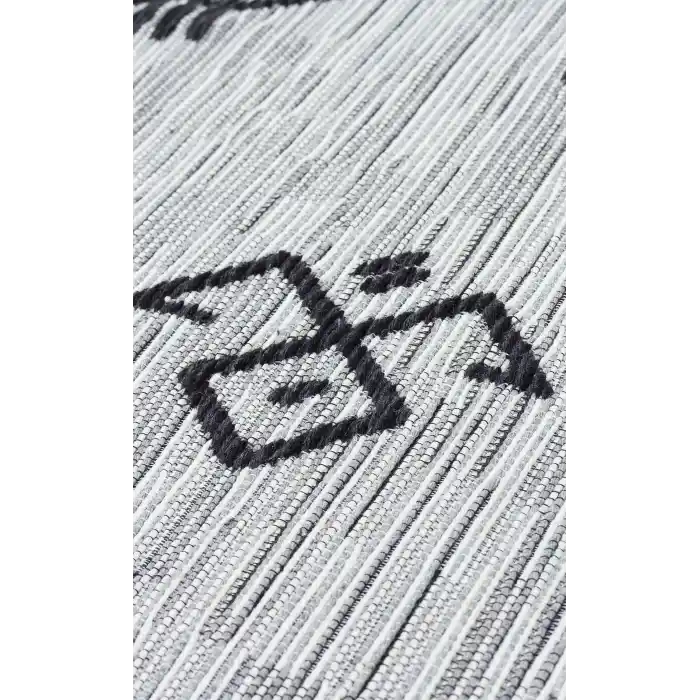 Arya Ar 23 Grey %100 Geri Dönüşümlü Pamuktan Çift Taraflı Yıkanabilir Modern Dekoratif Kilim