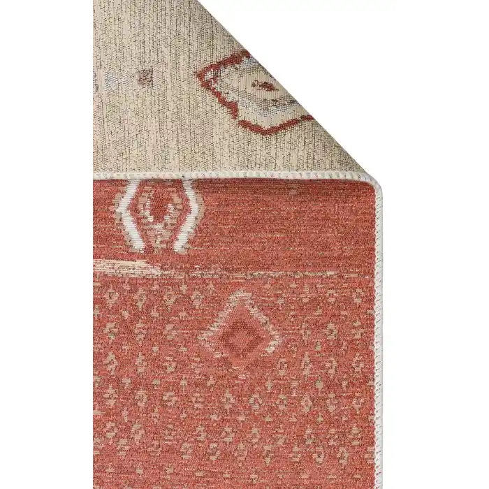 Arya Ar 37 Terra %100 Geri Dönüşümlü Pamuktan Çift Taraflı Yıkanabilir Modern Dekoratif Kilim