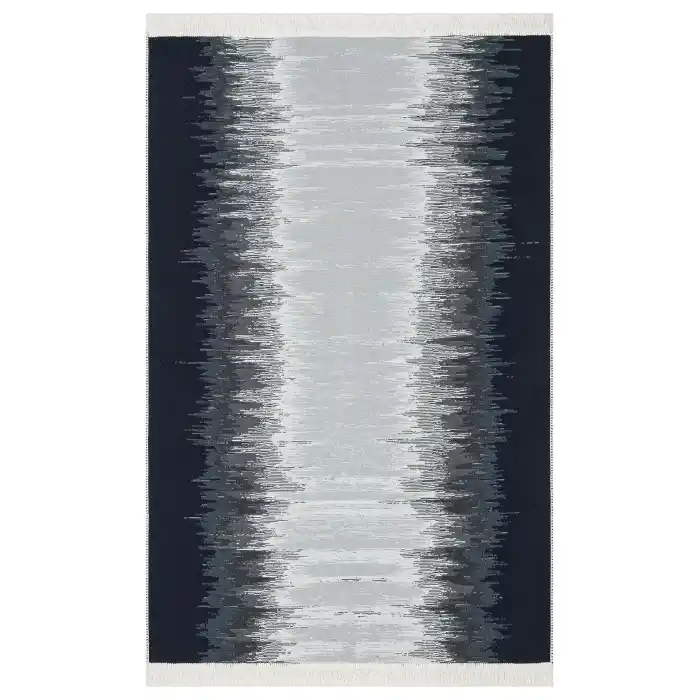 Arya Ar 40 Black White %100 Geri Dönüşümlü Pamuktan Çift Taraflı Yıkanabilir Modern Dekoratif Kilim
