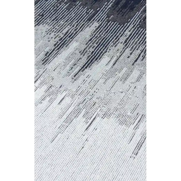 Arya Ar 40 Black White %100 Geri Dönüşümlü Pamuktan Çift Taraflı Yıkanabilir Modern Dekoratif Kilim