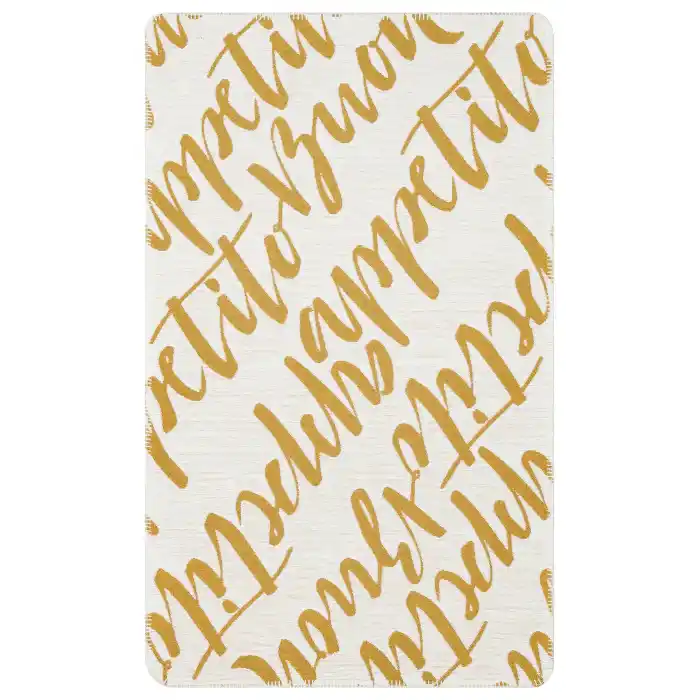 Arya Neo Arn 02 White Yellow Yıkanabilir Kaymaz Tabanlı Modern Pamuk Kilim