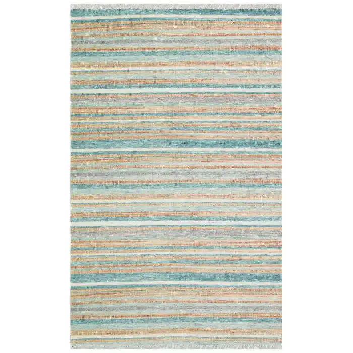 Asos As 04 Blue Jüt Hasır Görünümlü Hav Toz Vermeyen Çift Taraflı Kullanılabilen Yıkanabilir Kilim