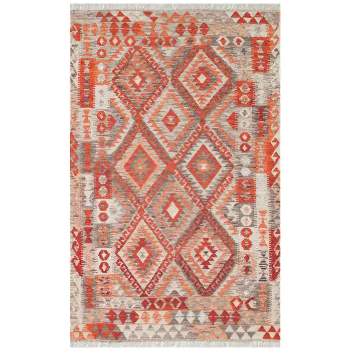 Asos As 06 Beige Terra Jüt Hasır Görünümlü Hav Toz Vermeyen Çift Taraflı Kullanılabilen Yıkanabilir Kilim