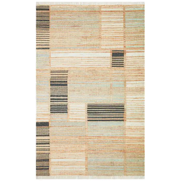 Asos As 08 Natural Grey Jüt Hasır Görünümlü Hav Toz Vermeyen Çift Taraflı Kullanılabilen Yıkanabilir Kilim