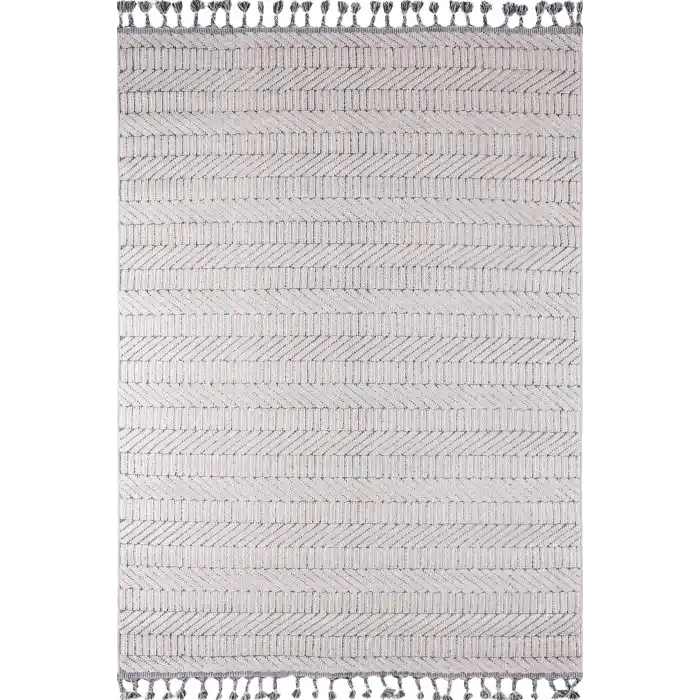 Astra 19457D Gri Bukle Tekniğiyle Üretilmiş Modern Makine Halısı