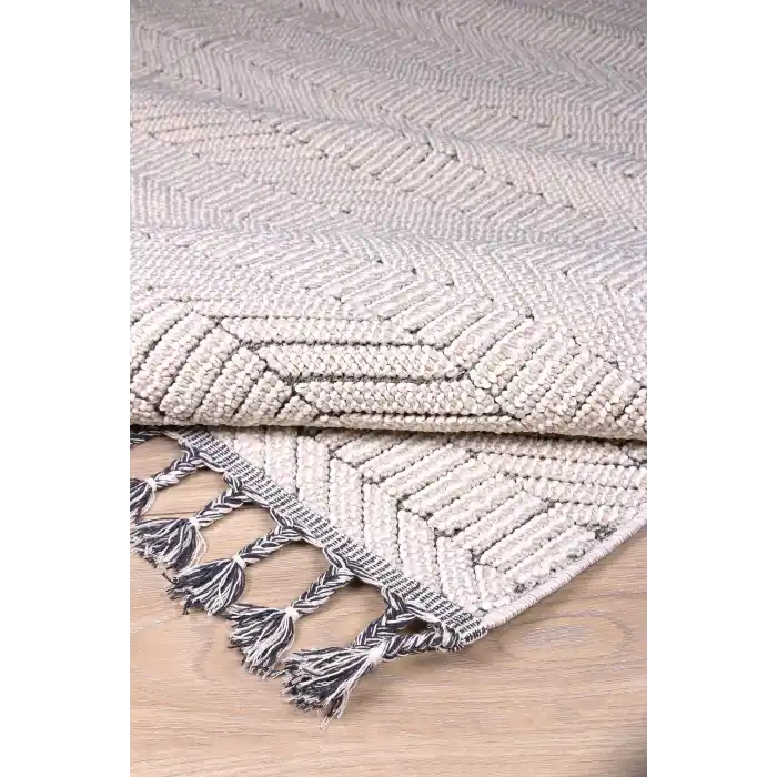 Astra 19457D Gri Bukle Tekniğiyle Üretilmiş Modern Makine Halısı