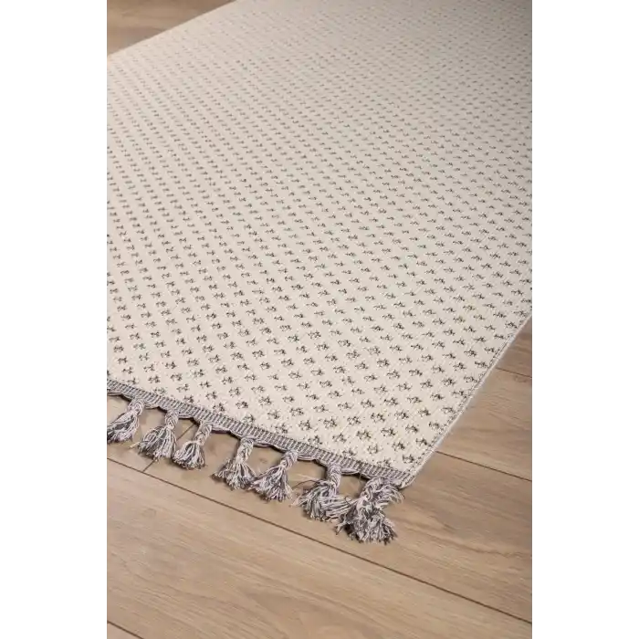 Astra 28047A Beyaz Bukle Tekniğiyle Üretilmiş Modern Makine Halısı