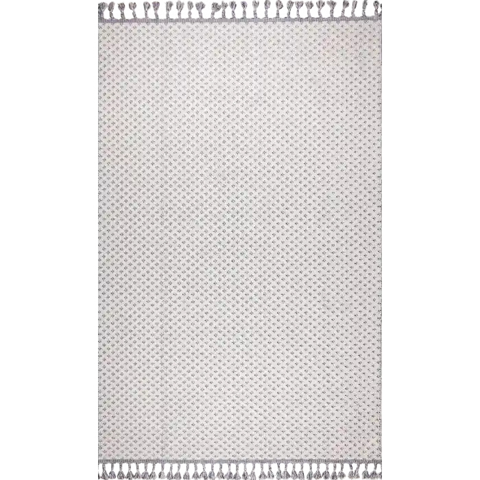 Astra 28047A Beyaz Bukle Tekniğiyle Üretilmiş Modern Makine Halısı
