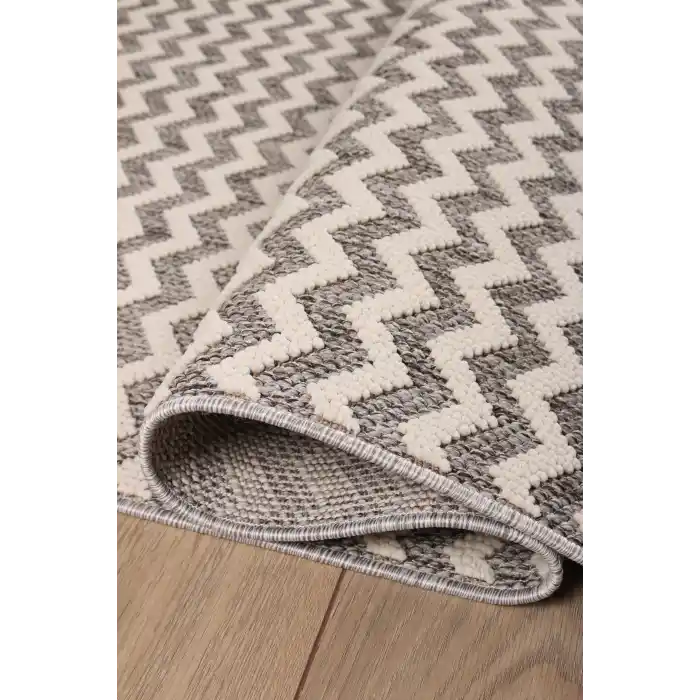 Astra 28048A Gri Bukle Tekniğiyle Üretilmiş Modern Makine Halısı