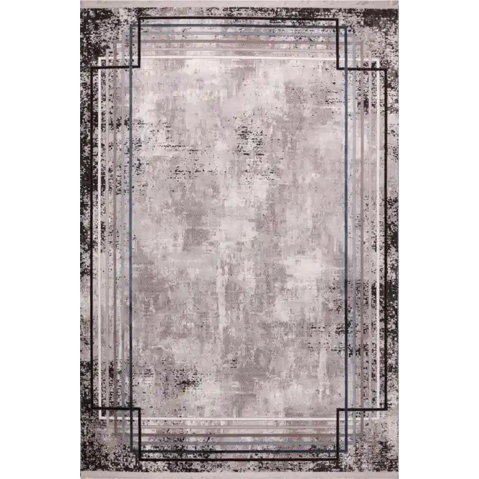 Aurelia 13579 Gri Siyah Akrilik Salon Halısı