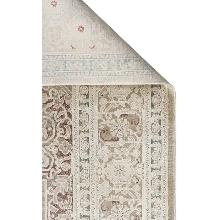 BABİL BBL 02 Beıge Yumuşak Dokulu Vintage Esintilere Sahip Over-dyed Sık Dokuma Salon Halısı