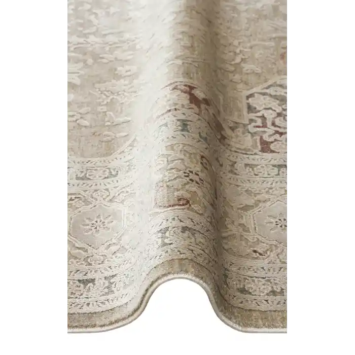 BABİL BBL 02 Beıge Yumuşak Dokulu Vintage Esintilere Sahip Over-dyed Sık Dokuma Salon Halısı