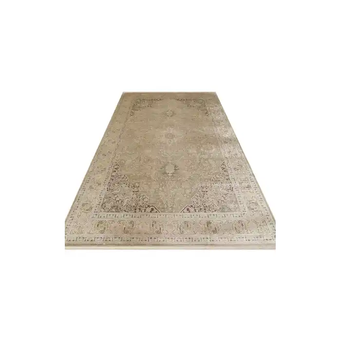 BABİL BBL 02 Beıge Yumuşak Dokulu Vintage Esintilere Sahip Over-dyed Sık Dokuma Salon Halısı