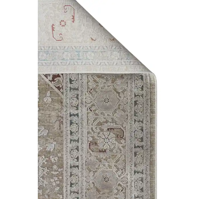 BABİL BBL 02 Grey Yumuşak Dokulu Vintage Esintilere Sahip Over-dyed Sık Dokuma Salon Halısı