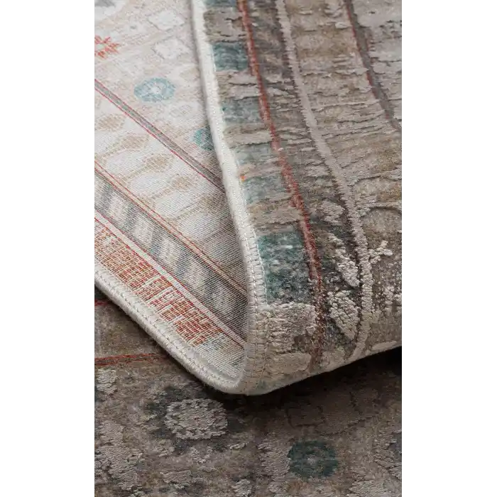 BABIL HALI 0034 Yumuşak Dokulu Vintage Esintilere Sahip Over-dyed Sık Dokuma Salon Halısı