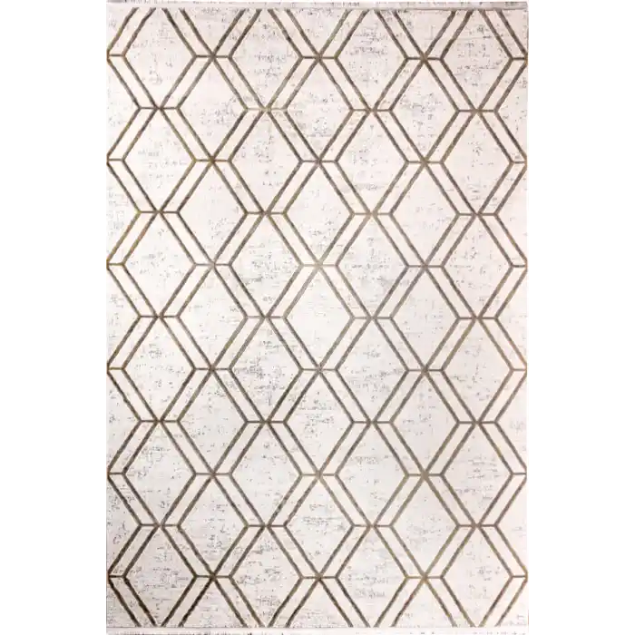 Balat 980A Kahve Krem Dekoratif Makine Halısı