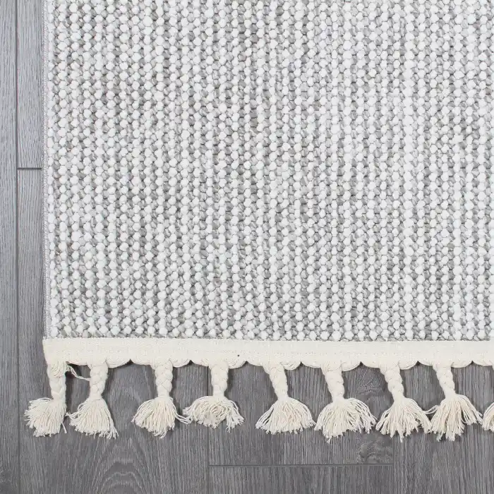 Boho BH-2 Gri Krem Bukle Dokuma Modern Makine Halısı