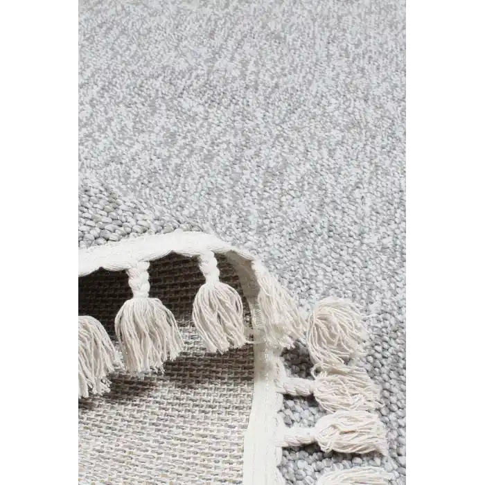 Boho BH-3 Gri Bukle Dokuma Modern Makine Halısı