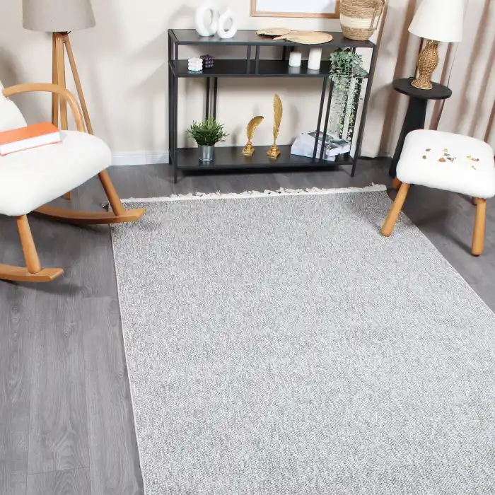 Boho BH-3 Gri Bukle Dokuma Modern Makine Halısı