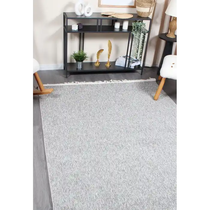 Boho BH-3 Gri Bukle Dokuma Modern Makine Halısı