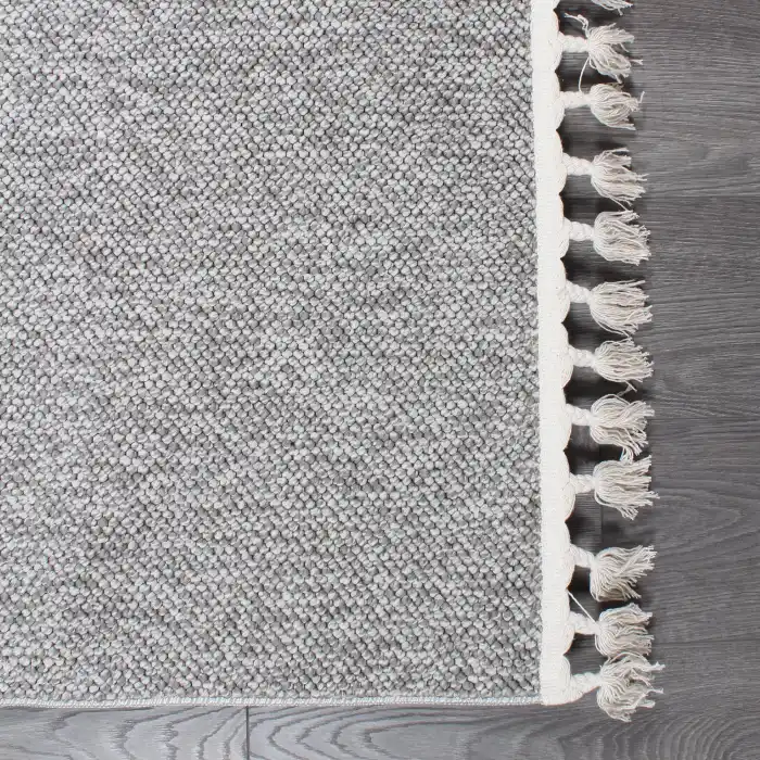Boho BH-3 Gri Bukle Dokuma Modern Makine Halısı