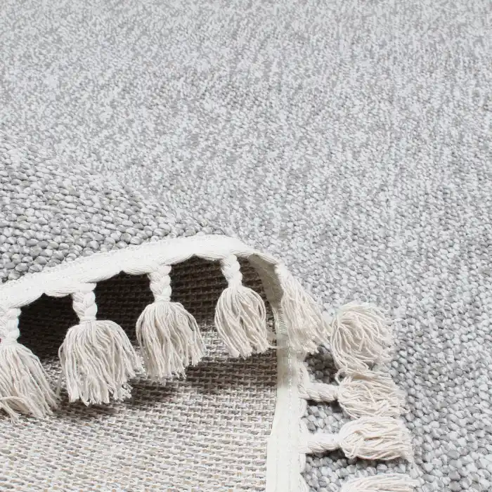 Boho BH-3 Gri Bukle Dokuma Modern Makine Halısı