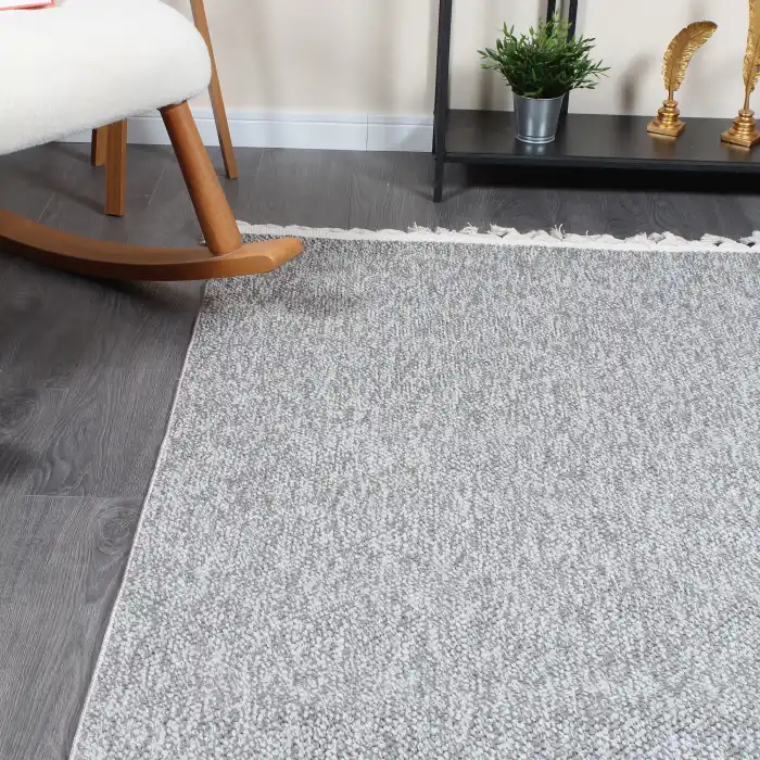 Boho BH-3 Gri Bukle Dokuma Modern Makine Halısı