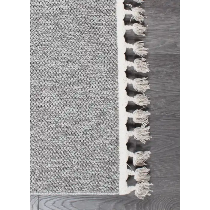 Boho BH-3 Gri Bukle Dokuma Modern Makine Halısı