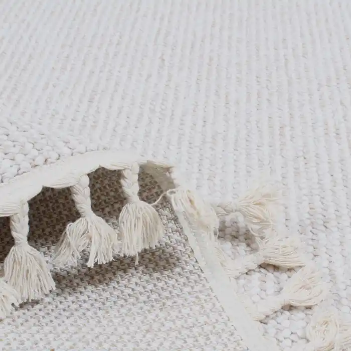 Boho BH-4 Bej Krem Bukle Dokuma Modern Makine Halısı