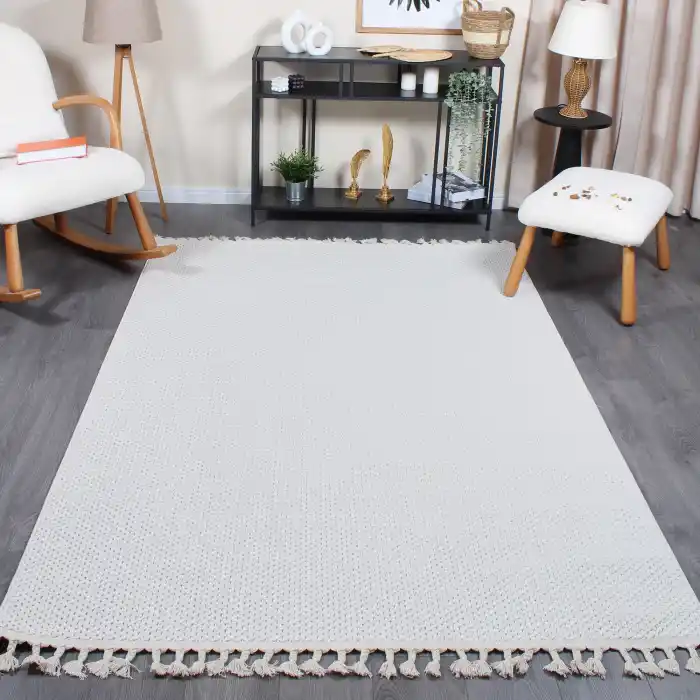 Boho BH-5 Krem Bukle Dokuma Modern Makine Halısı