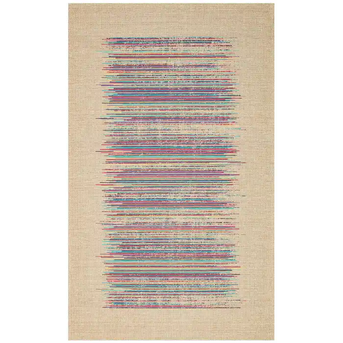 Brooklyn Brk 02 Natural Multy Hasır Görünümlü Kaymaz Renkli Dokuma Modern Kilim