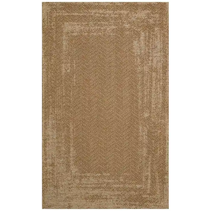 Brooklyn 04 Natural Beıge Hasır Görünümlü Kaymaz Renkli Dokuma Modern Kilim