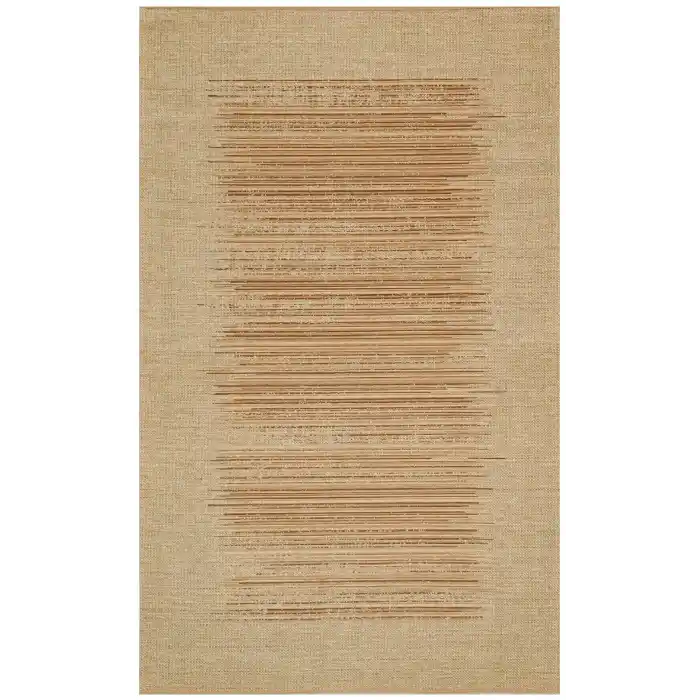 Brooklyn Brk 02 Natural Beıge Hasır Görünümlü Kaymaz Renkli Dokuma Modern Kilim