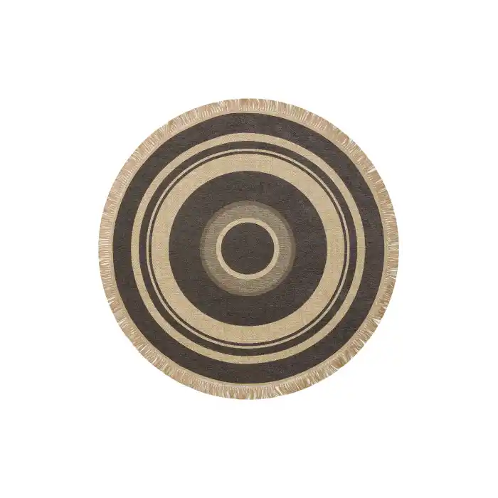 Brooklyn Brk 09 D.Grey Yuvarlak Hasır Görünümlü Kaymaz Renkli Dokuma Modern Kilim