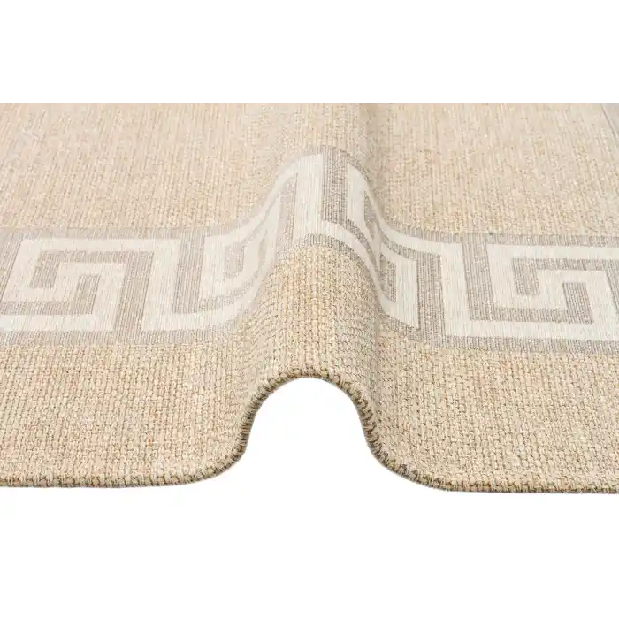 Brooklyn Brk 11 Natural Whıte Hasır Görünümlü Kaymaz Renkli Dokuma Modern Kilim