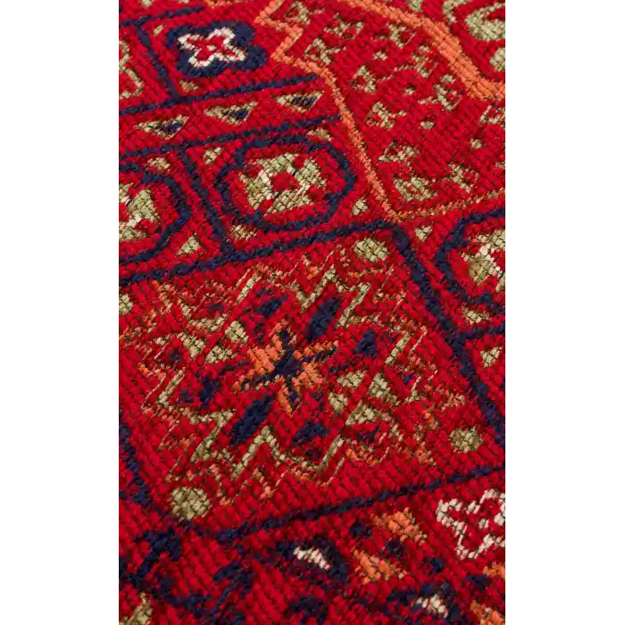 BUHARI HALI 0085 Afgan / Yağcıbedir Desenli Hav Toz Vermez Yıkanabilir Kaymaz İnce Dokuma Halı