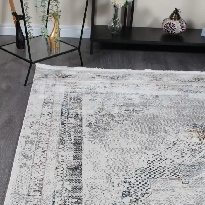 Carino DB68C Gri Dekoratif Makina Halısı