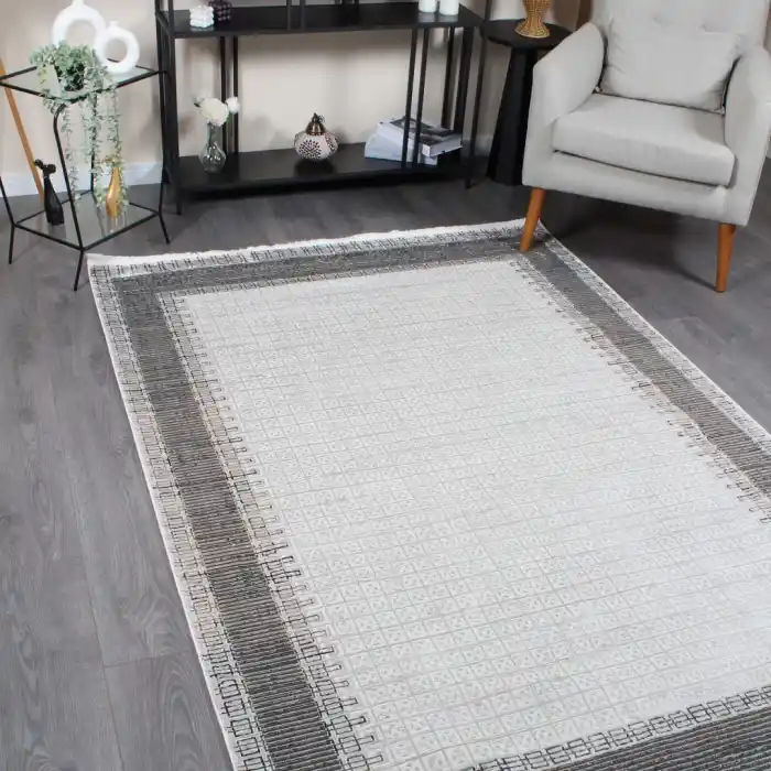Carino DR99 Gri Dekoratif Makina Halısı