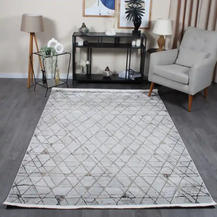 Carino EL70 Krem Dekoratif Makina Halısı