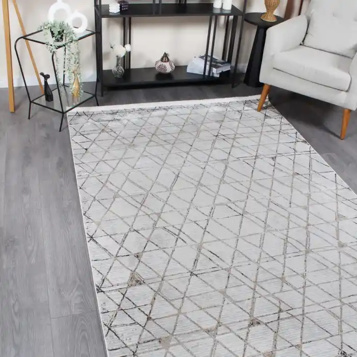 Carino EL70 Krem Dekoratif Makina Halısı