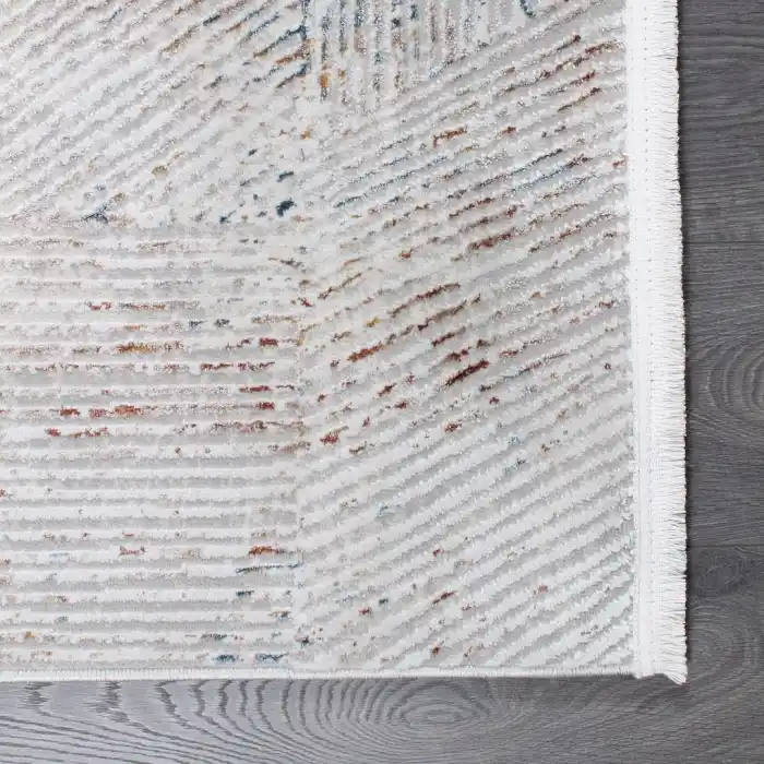 Carino EM99 Krem Gri Dekoratif Makina Halısı