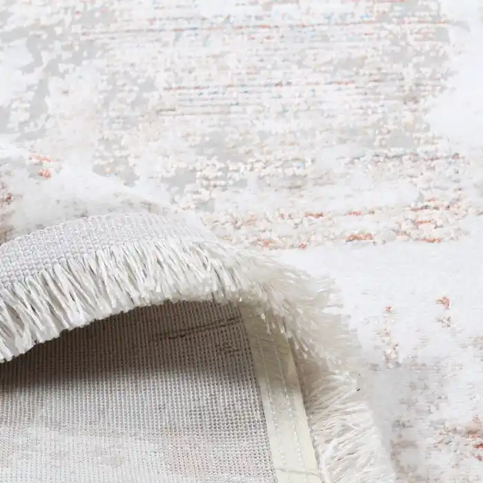 Carino EN007 Krem Gri Dekoratif Makina Halısı