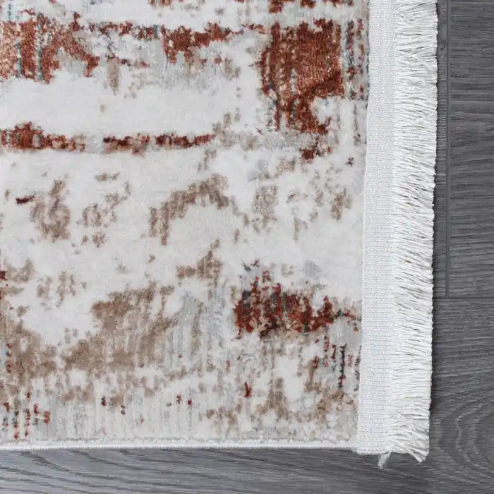 Carino EN007 Krem Gri Dekoratif Makina Halısı