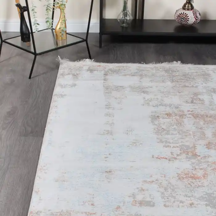 Carino EN007 Krem Gri Dekoratif Makina Halısı