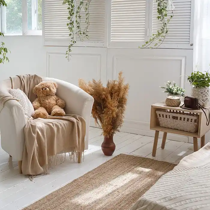 Choti Cream Flatweave Natural Jüt İle Üretilen El Dokuma Hasır Halı