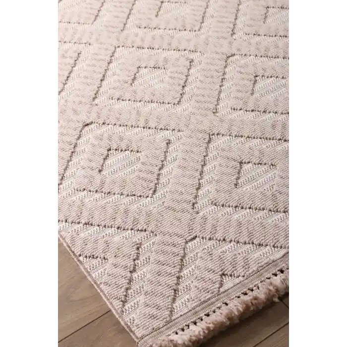Corsa 8927A Bej Özel Bukle Tekniğiyle Üretilmiş Modern Makine Halısı