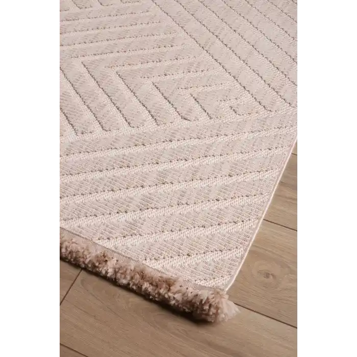 Corsa 8930A Bej Özel Bukle Tekniğiyle Üretilmiş Modern Makine Halısı