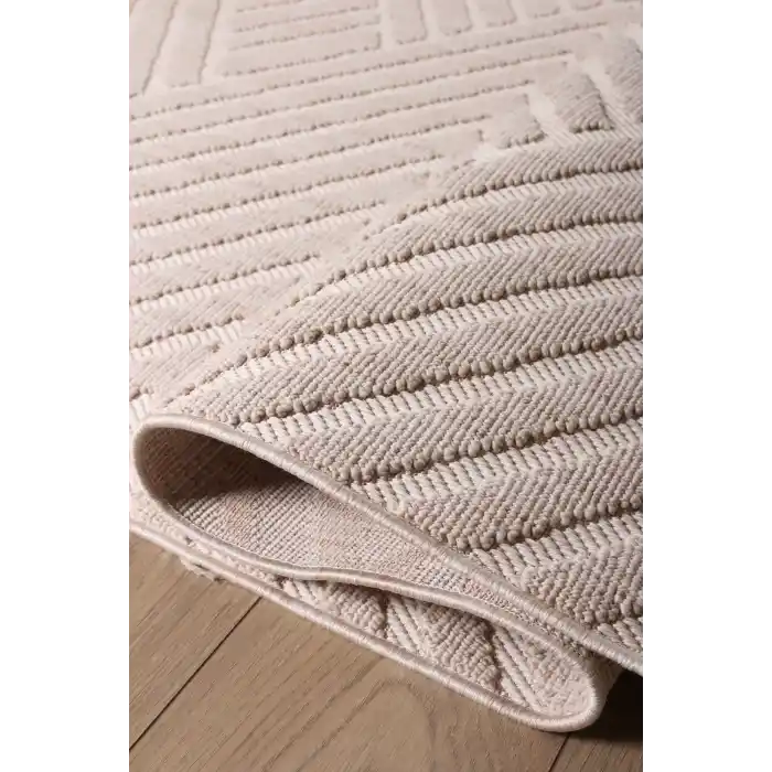 Corsa 8930A Bej Özel Bukle Tekniğiyle Üretilmiş Modern Makine Halısı